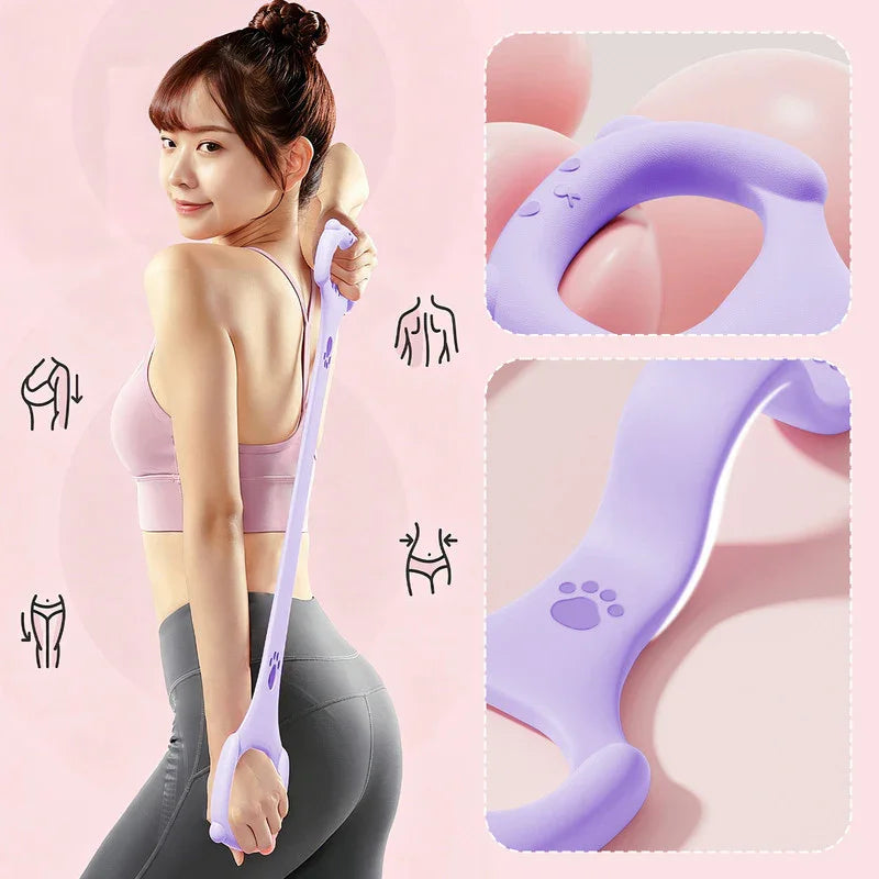 Resistance Band - 40 lbs - High-Elasticity, Break-Resistant - Home Shoulder and Back Shaper - One-Piece Construction - Yoga Stretch Band - Back Training Tool - Back Shaping - Portable Fitness Equipment - Purple - 1 Piece