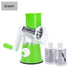 Manual Rotary Vegetable Slicer Grater, Multi‑Function Hand Crank Food Processor for Veggie Fruit Prep-green