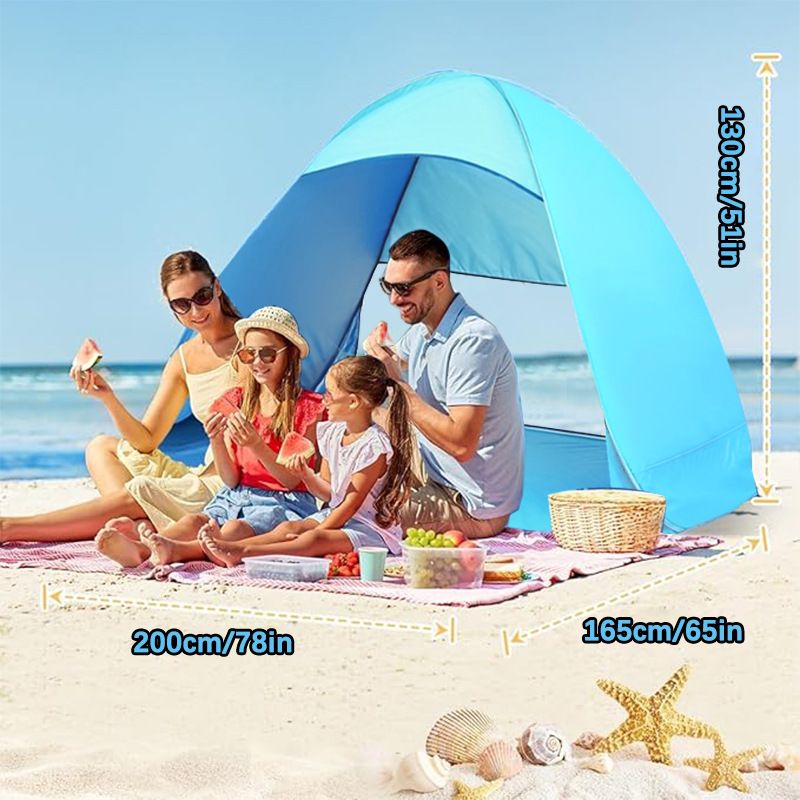 Instant Pop Up Beach Tent Quick Setup Sun Shelter Portable UV Protection Outdoor Camping Tent for 2-3 Person-200*165*130cm