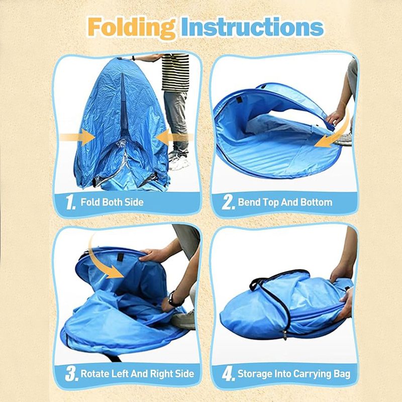 Instant Pop Up Beach Tent Quick Setup Sun Shelter Portable UV Protection Outdoor Camping Tent for 2-3 Person-200*165*130cm