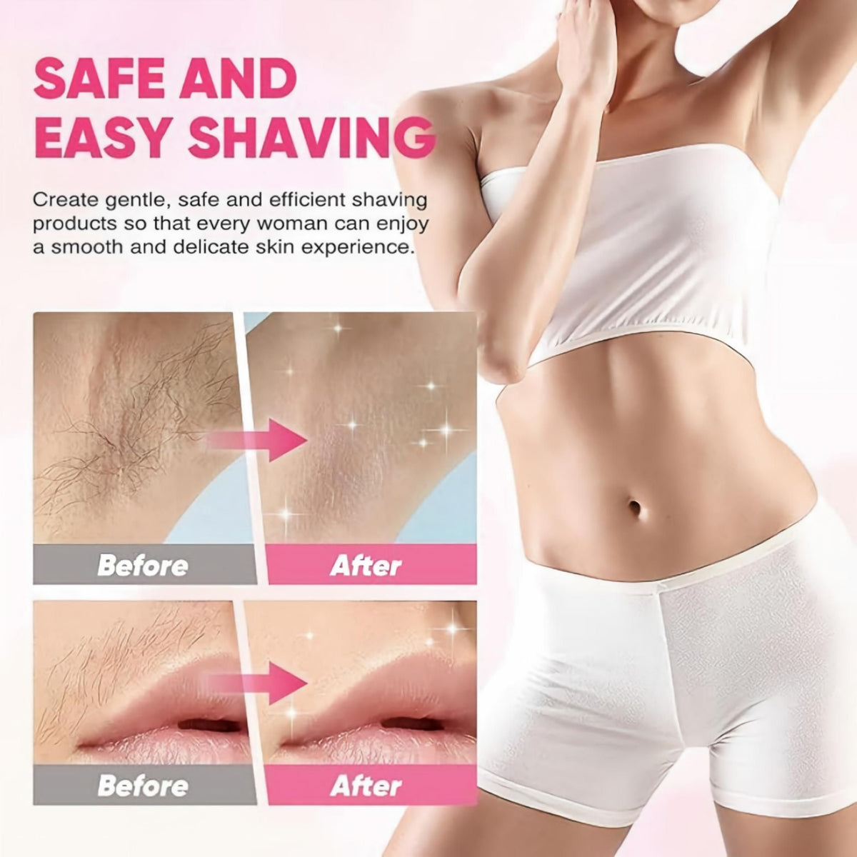 Women Electric Shaver for Hair Removal, Rechargeable Waterproof 2‑in‑1 Double‑Sided Razor, Wet & Dry Use Portable Body Hair Trimmer for Legs Armpits Bikini