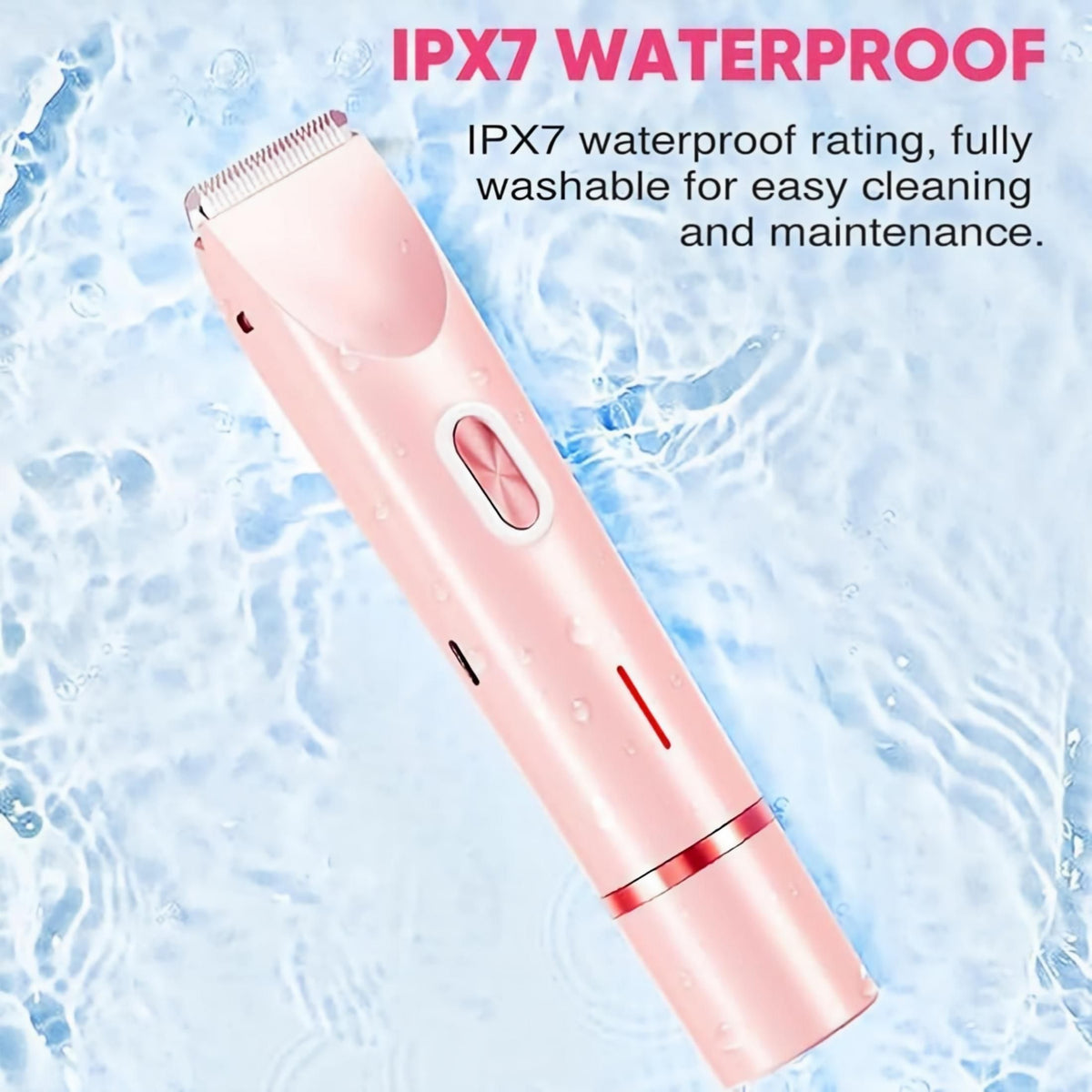 Women Electric Shaver for Hair Removal, Rechargeable Waterproof 2‑in‑1 Double‑Sided Razor, Wet & Dry Use Portable Body Hair Trimmer for Legs Armpits Bikini