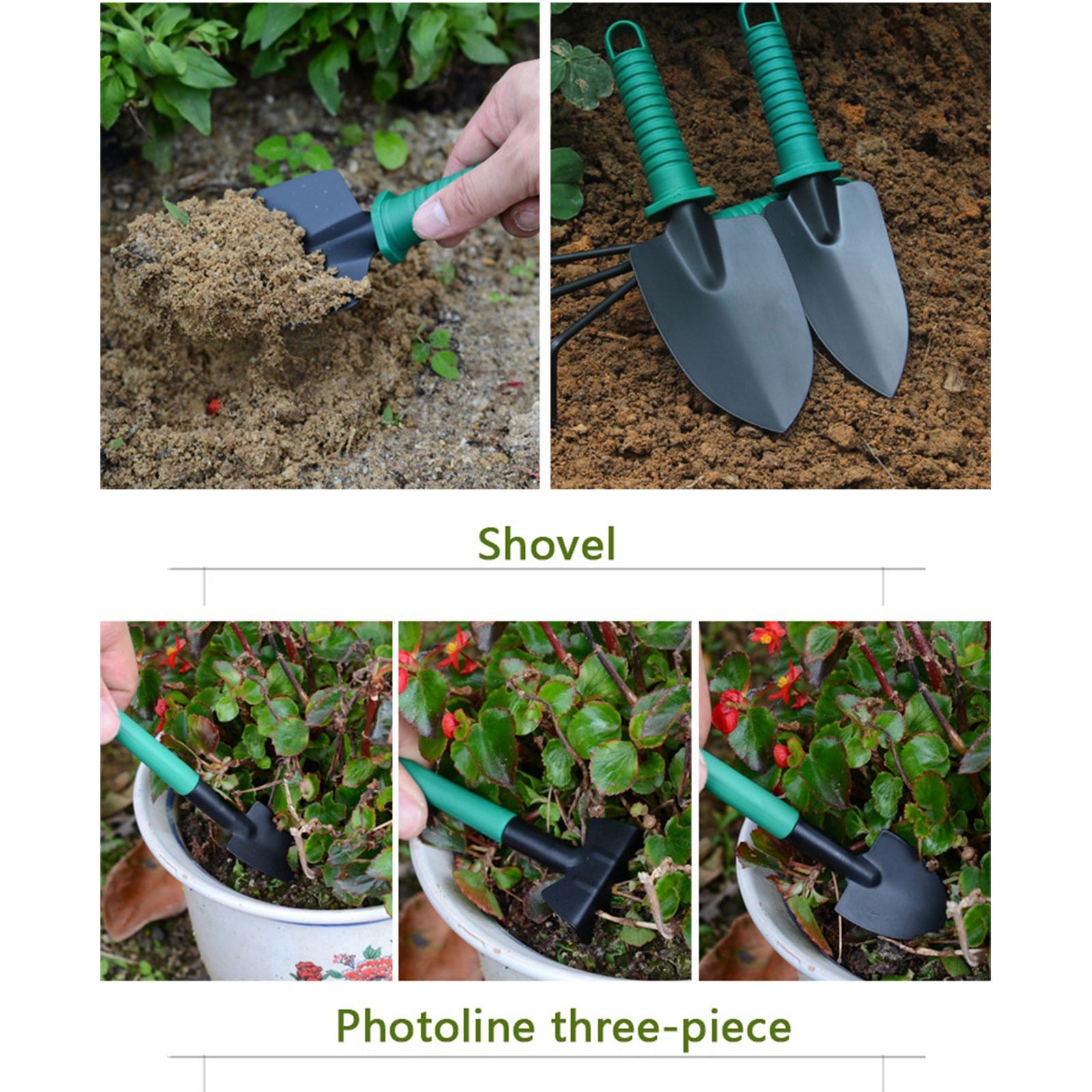 Potted Plant Pruning Shovel Kit Garden Planting Weeding Set Bonsai Trimming Garden Tools Green 10 PCS