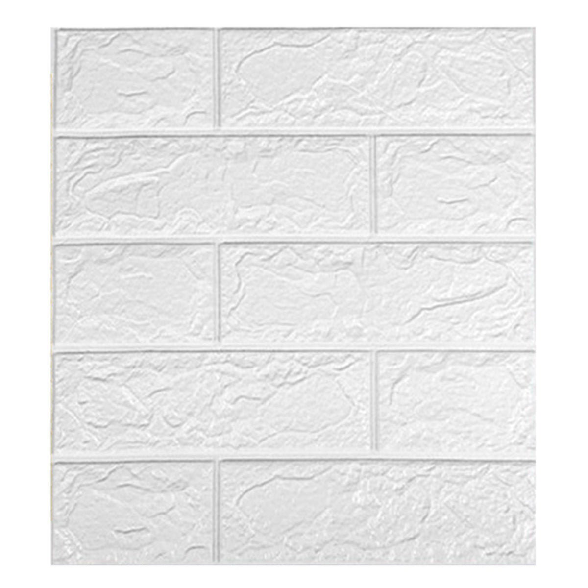 3D Wallpaper Self Adhesive Waterproof Cuttable Odorless Faux Brick Wall Panel for Living Room Bedroom White 10pcs