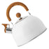 Whistle Kettle Stovetop Stainless Steel Foldable Handle Kitchen Supplies 2.5L White