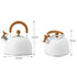 Whistle Kettle Stovetop Stainless Steel Foldable Handle Kitchen Supplies 2.5L White