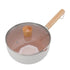 Sauce Pan Stick Proof Aluminum Alloy Multi Functional Milk Pot with Wooden Handle for Induction Gas Stove White