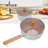 Sauce Pan Stick Proof Aluminum Alloy Multi Functional Milk Pot with Wooden Handle for Induction Gas Stove White