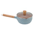 Sauce Pan Stick Proof Aluminum Alloy Multi Functional Milk Pot with Wooden Handle for Induction Gas Stove Blue