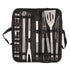 20pcs Barbecue Utensils Food Grade Stainless Steel Skewer Fork Knife BBQ Tool Set for Camping Hiking