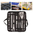 20pcs Barbecue Utensils Food Grade Stainless Steel Skewer Fork Knife BBQ Tool Set for Camping Hiking