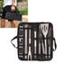 20pcs Barbecue Utensils Food Grade Stainless Steel Skewer Fork Knife BBQ Tool Set for Camping Hiking