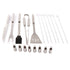 20pcs Barbecue Utensils Food Grade Stainless Steel Skewer Fork Knife BBQ Tool Set for Camping Hiking
