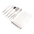 20pcs Barbecue Utensils Food Grade Stainless Steel Skewer Fork Knife BBQ Tool Set for Camping Hiking