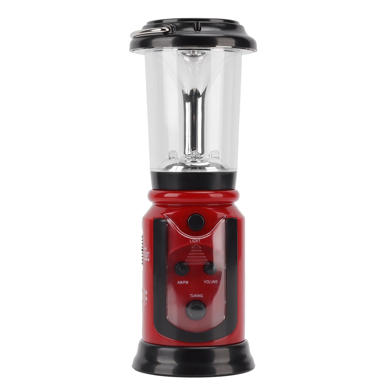Radio Lantern Hand Crank USB Rechargeable Multi Functional AM FM Emergency Radio LED Flashlight for Camping Hiking Red