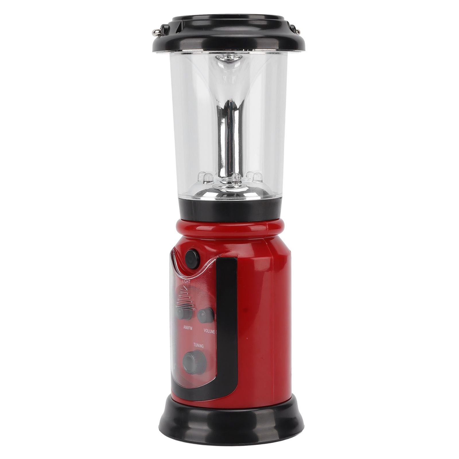 Radio Lantern Hand Crank USB Rechargeable Multi Functional AM FM Emergency Radio LED Flashlight for Camping Hiking Red