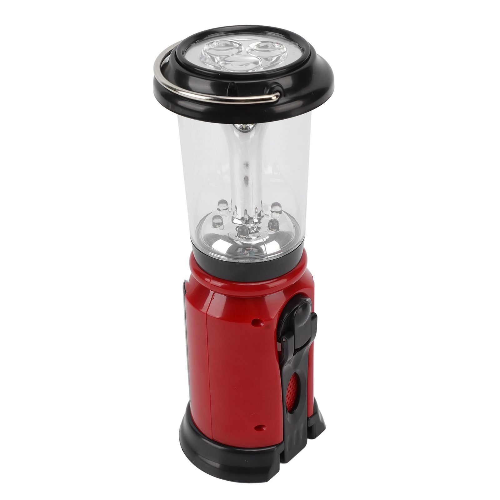 Radio Lantern Hand Crank USB Rechargeable Multi Functional AM FM Emergency Radio LED Flashlight for Camping Hiking Red