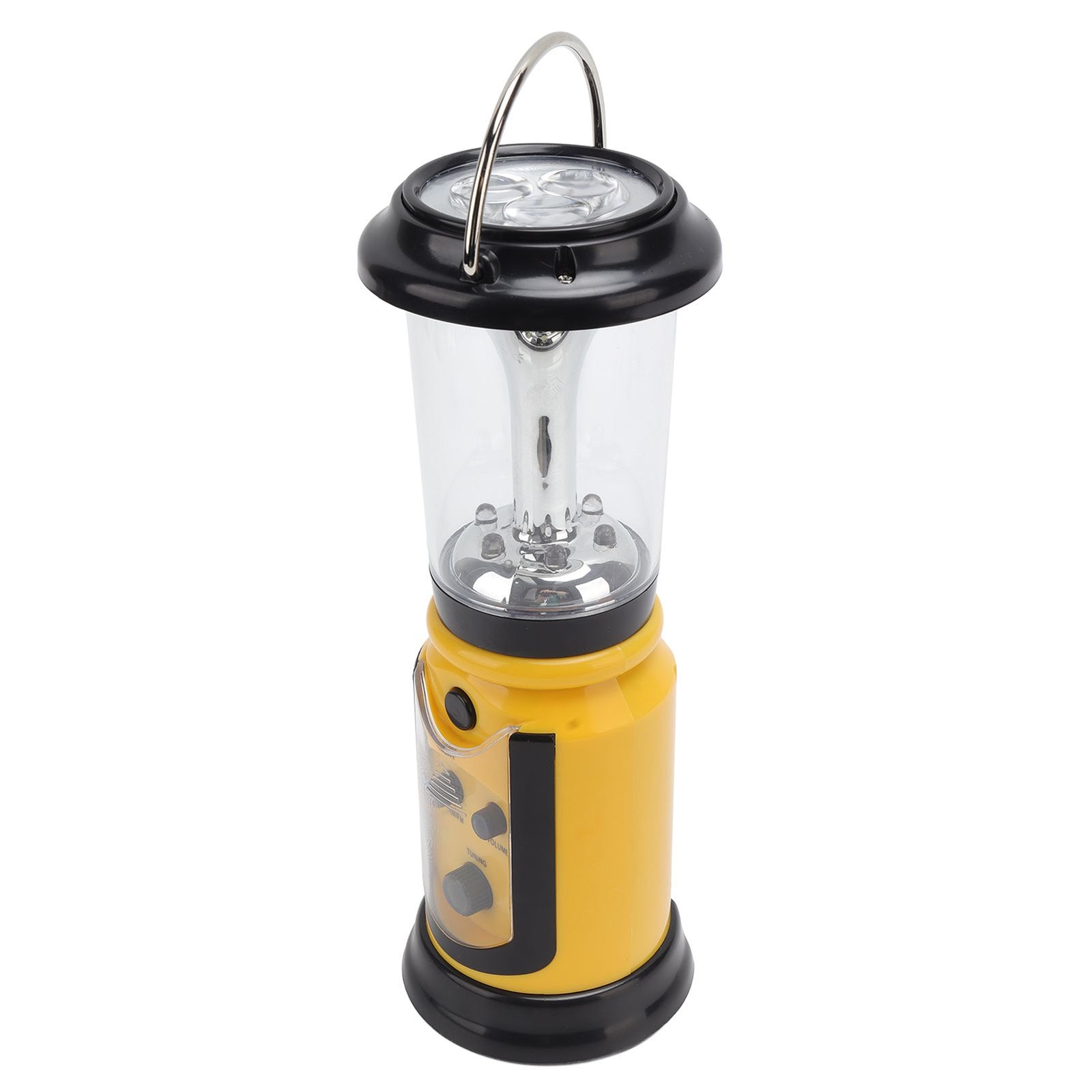 Radio Lantern Hand Crank USB Rechargeable Multi Functional AM FM Emergency Radio LED Flashlight for Camping Hiking Yellow