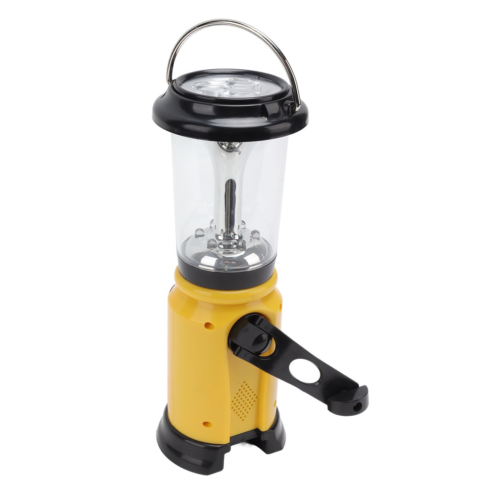Radio Lantern Hand Crank USB Rechargeable Multi Functional AM FM Emergency Radio LED Flashlight for Camping Hiking Yellow