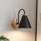Corridor Wall Lamp Iron Lampshade Wall Mounted Curved Light for Bedroom Living Room Study Without Lamp Bulb Black