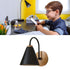 Corridor Wall Lamp Iron Lampshade Wall Mounted Curved Light for Bedroom Living Room Study Without Lamp Bulb Black