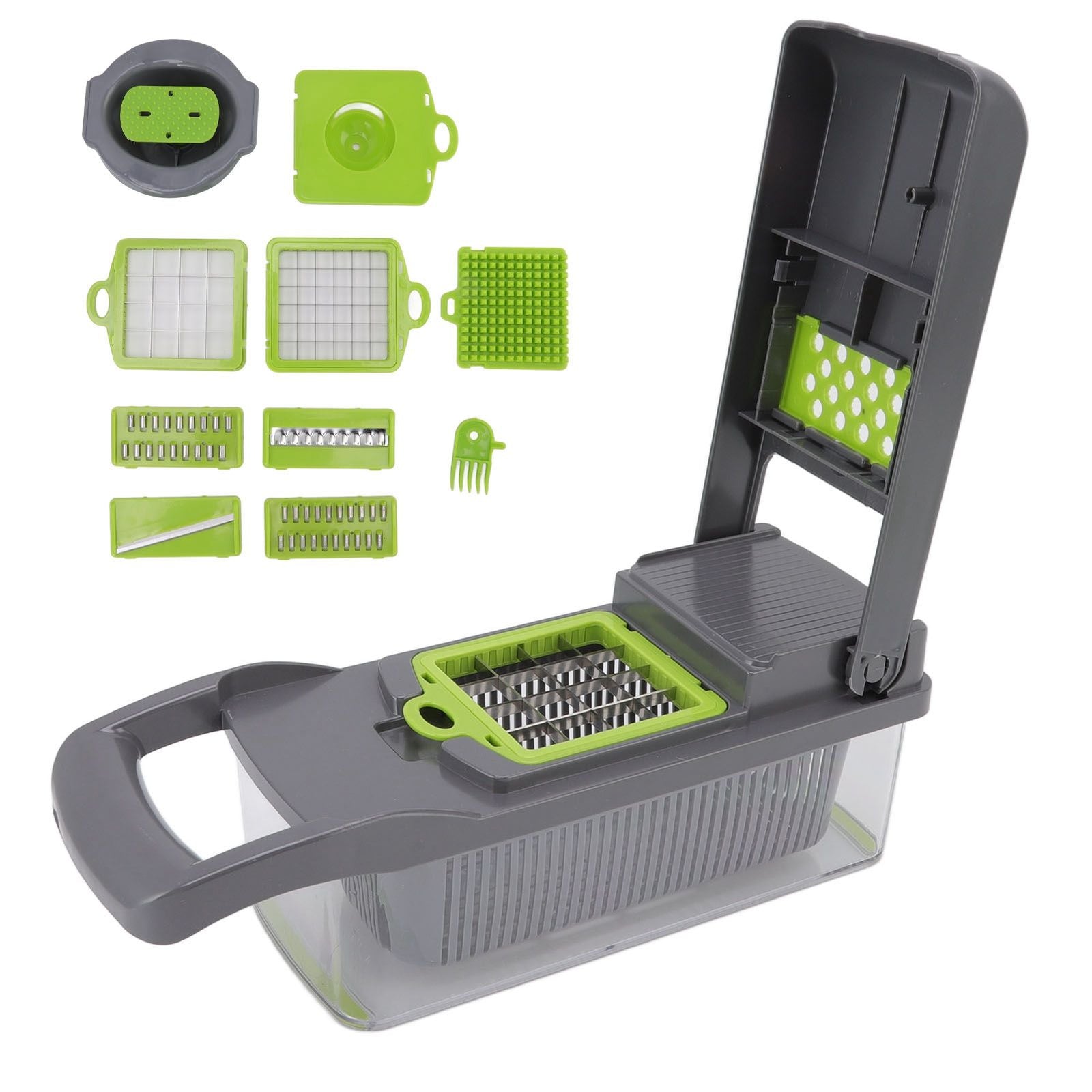 Multifunctional Vegetable Cutter with Egg White Separator 6 Blades Garlic Grinder Tabletting Large Capacity Food Chopper
