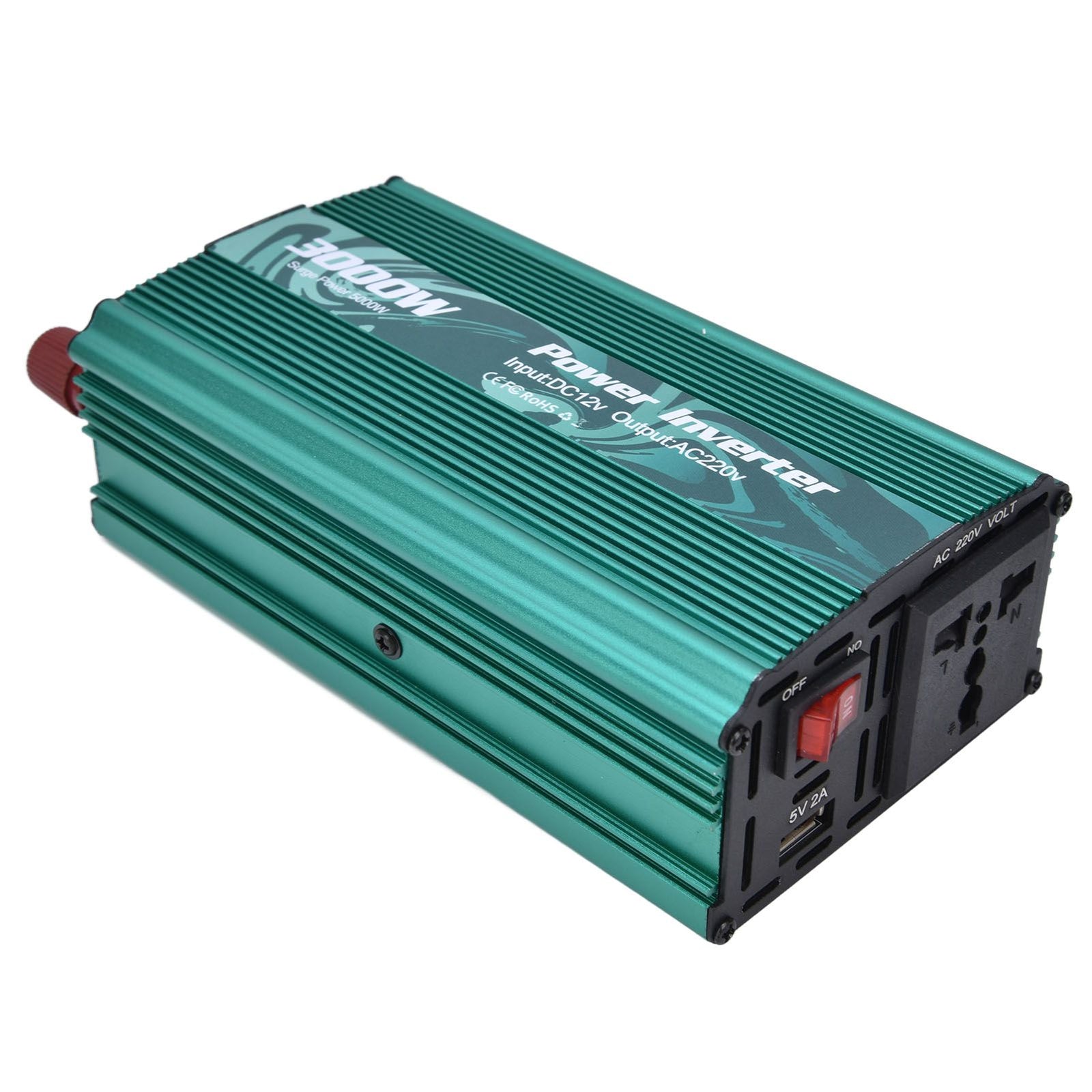 3000W Inverter Safe Modified Sine Wave Intelligent Power Converter for Refrigerator Induction Cooker DC12V to AC220V
