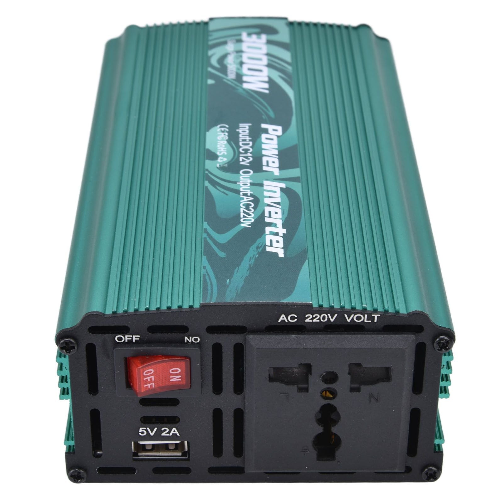 3000W Inverter Safe Modified Sine Wave Intelligent Power Converter for Refrigerator Induction Cooker DC12V to AC220V
