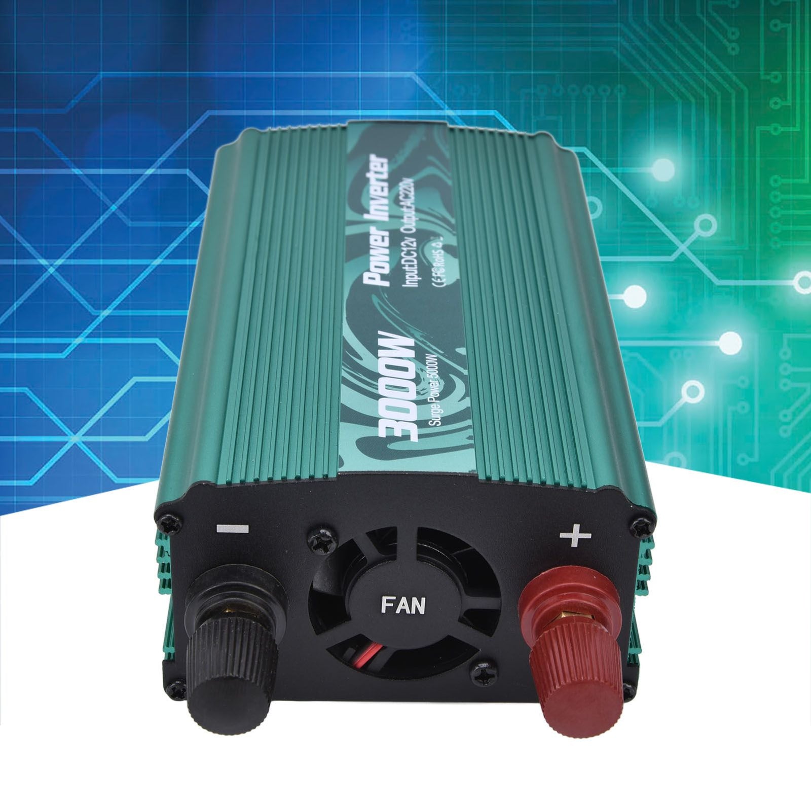 3000W Inverter Safe Modified Sine Wave Intelligent Power Converter for Refrigerator Induction Cooker DC12V to AC220V
