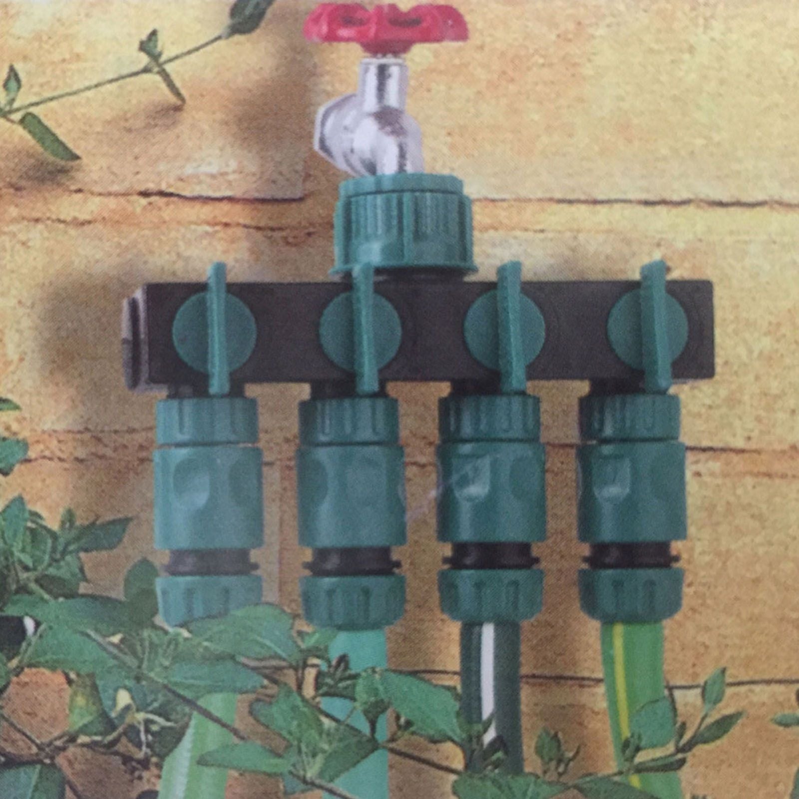 4 Way Water Splitter Garden Irrigation Watering Adapter Hose Connector for Garden Watering Lawn Maintenance European Faucet