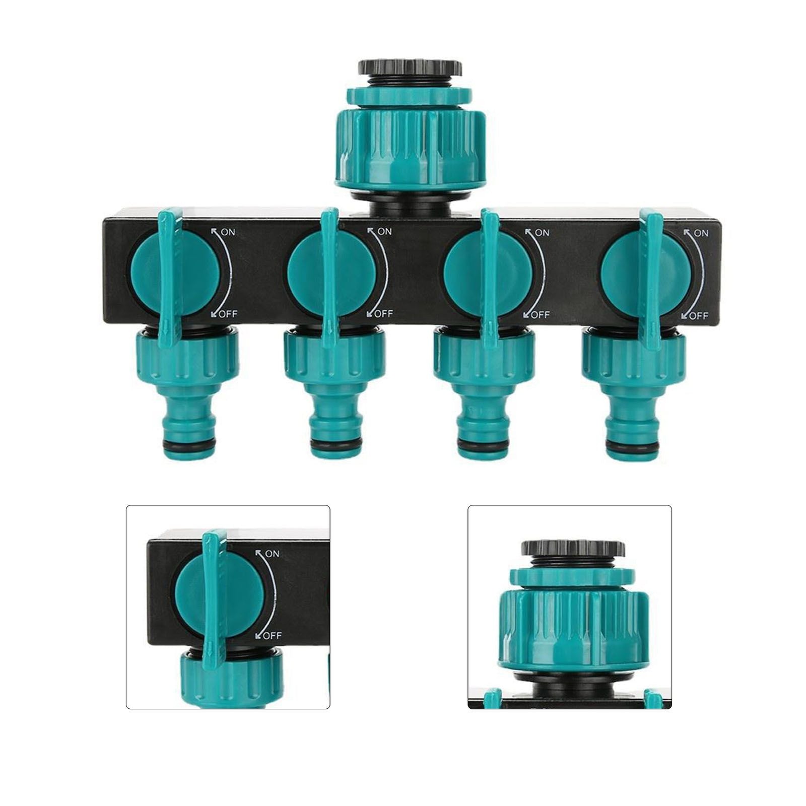 4 Way Water Splitter Garden Irrigation Watering Adapter Hose Connector for Garden Watering Lawn Maintenance European Faucet