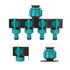 4 Way Water Splitter Garden Irrigation Watering Adapter Hose Connector for Garden Watering Lawn Maintenance European Faucet