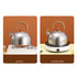 Water Kettle Stainless Steel Whistle Water Kettle Large Capacity Flat Bottomed for Gas Induction Cooker Boil Water 2L Hammer