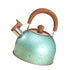 Water Kettle Stainless Steel Whistle Water Kettle Large Capacity Flat Bottomed for Gas Induction Cooker Boil Water 2L Green