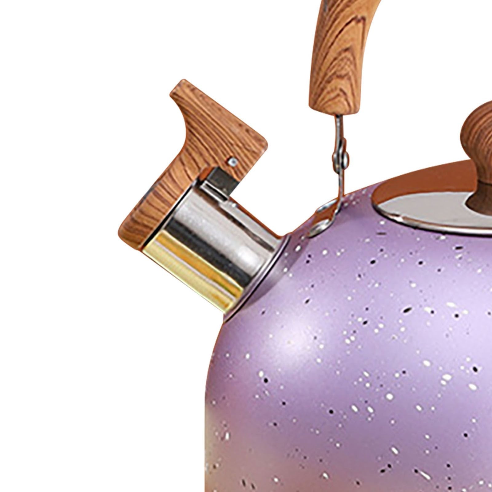 Water Kettle Stainless Steel Whistle Water Kettle Large Capacity Flat Bottomed for Gas Induction Cooker Boil Water 2L Purple