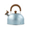 Water Kettle Stainless Steel Whistle Water Kettle Large Capacity Flat Bottomed for Gas Induction Cooker Boil Water 2L Blue