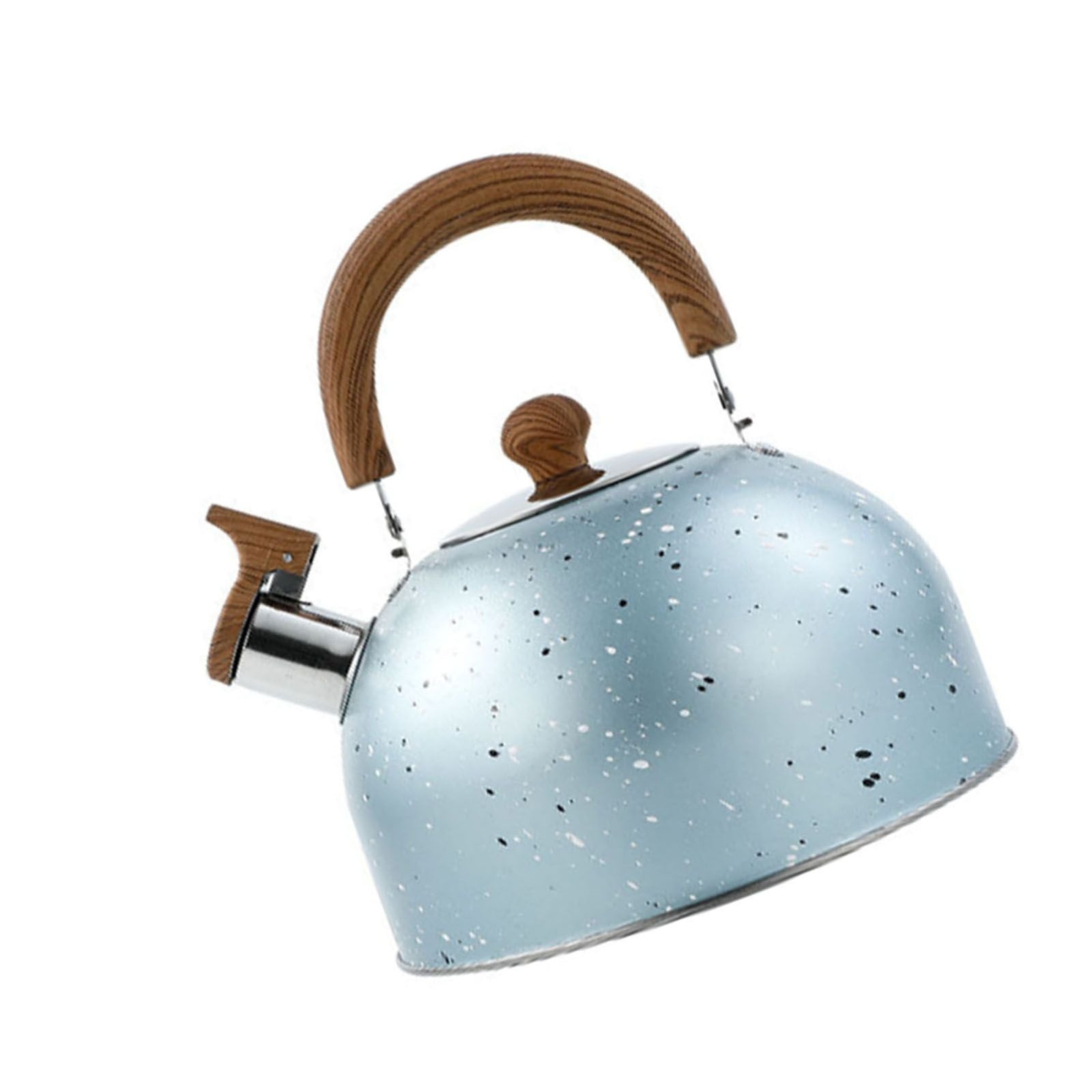 Water Kettle Stainless Steel Whistle Water Kettle Large Capacity Flat Bottomed for Gas Induction Cooker Boil Water 2L Blue