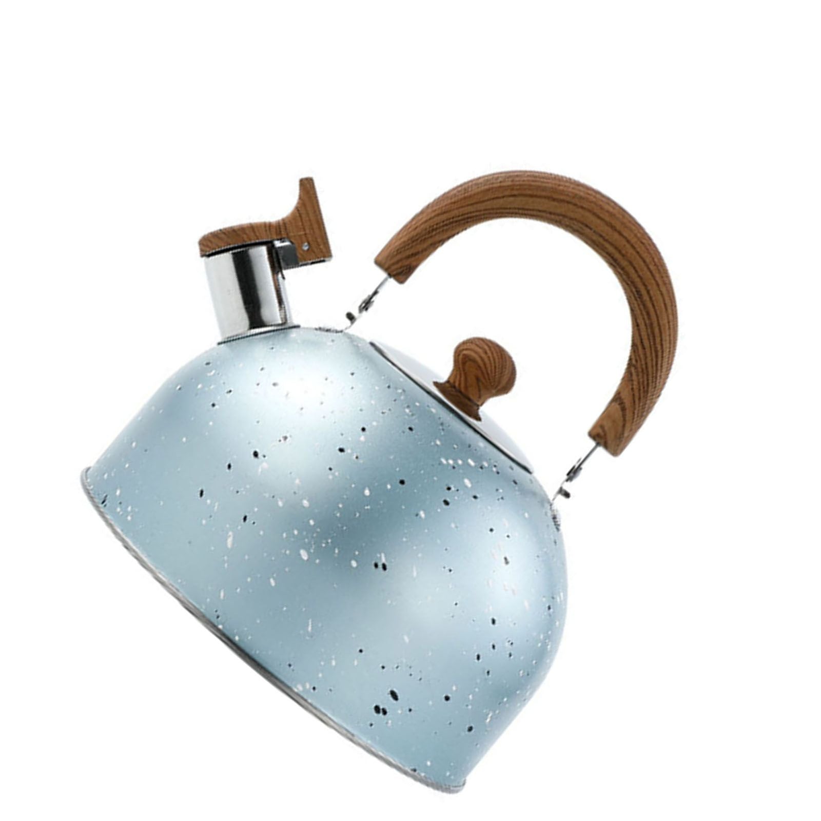 Water Kettle Stainless Steel Whistle Water Kettle Large Capacity Flat Bottomed for Gas Induction Cooker Boil Water 2L Blue