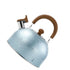 Water Kettle Stainless Steel Whistle Water Kettle Large Capacity Flat Bottomed for Gas Induction Cooker Boil Water 2L Blue