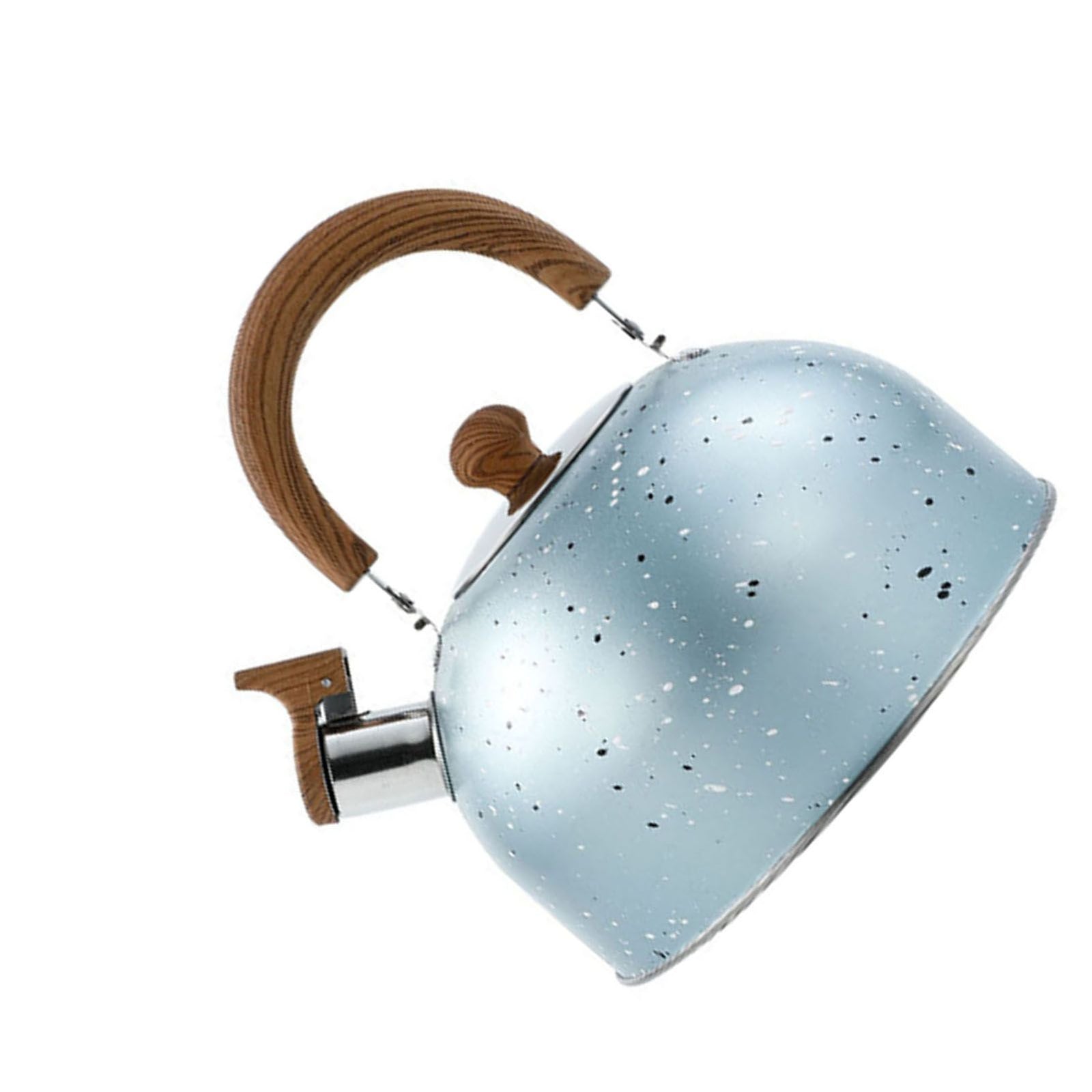 Water Kettle Stainless Steel Whistle Water Kettle Large Capacity Flat Bottomed for Gas Induction Cooker Boil Water 2L Blue