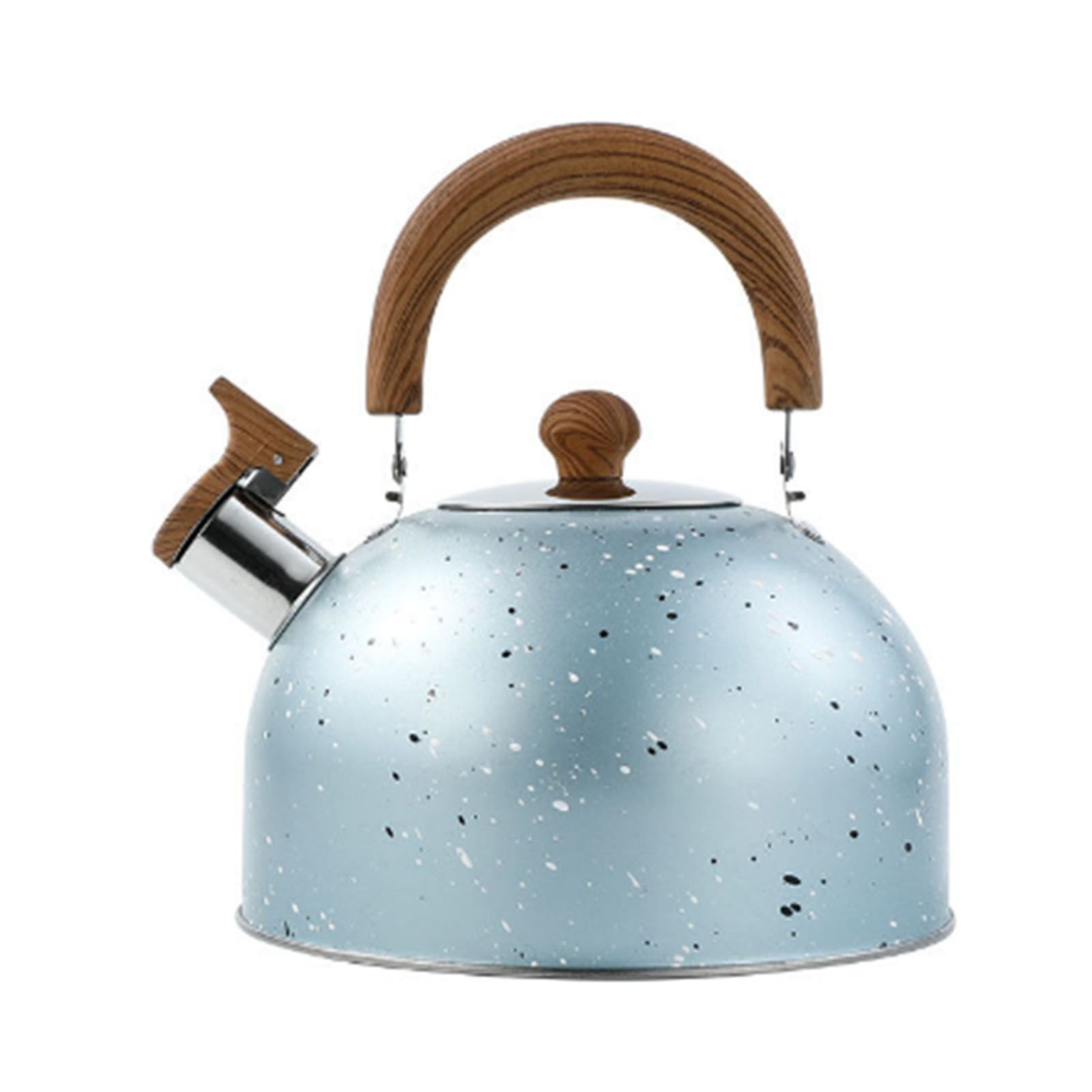 Water Kettle Stainless Steel Whistle Water Kettle Large Capacity Flat Bottomed for Gas Induction Cooker Boil Water 2L Blue