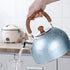 Water Kettle Stainless Steel Whistle Water Kettle Large Capacity Flat Bottomed for Gas Induction Cooker Boil Water 2L Blue