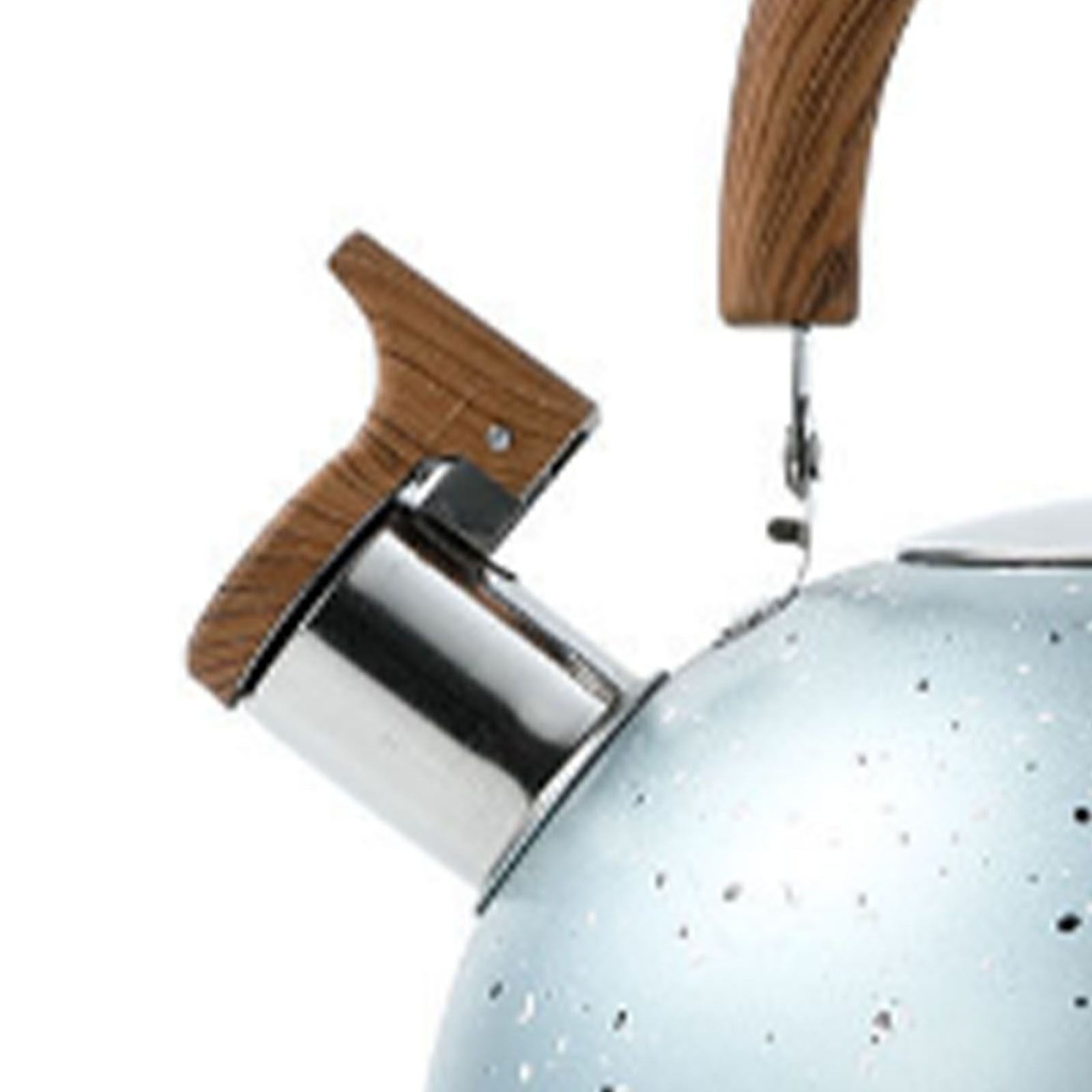 Water Kettle Stainless Steel Whistle Water Kettle Large Capacity Flat Bottomed for Gas Induction Cooker Boil Water 2L Blue
