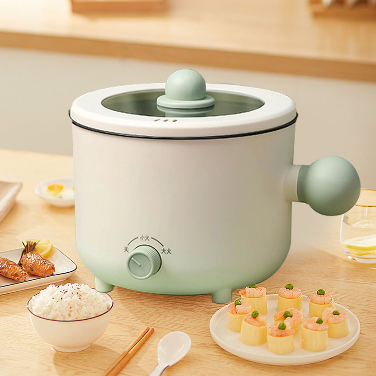 Small Electric Cooker Mini Noodle Heating Pot Multifunctional for Student Dormitory Household AU Plug