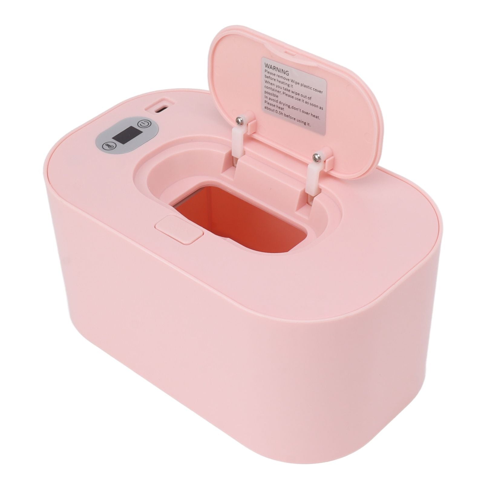 Baby Wipe Warmer USB Constant Temperature Portable Wipe Heater Temperature Adjustment Warm Keeper Dispenser 5V Pink