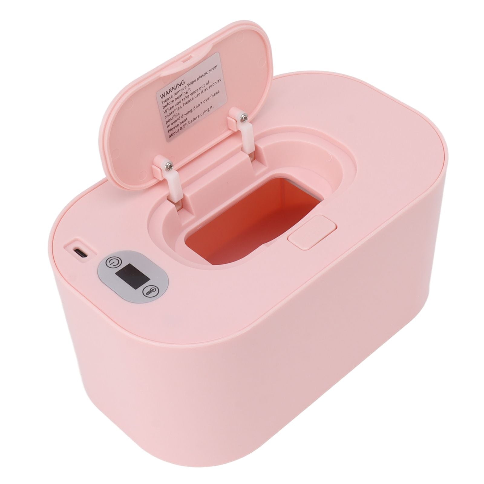 Baby Wipe Warmer USB Constant Temperature Portable Wipe Heater Temperature Adjustment Warm Keeper Dispenser 5V Pink