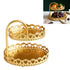 Double Layer Pastry Tray Decorative Copper Gold Biscuits Dessert Display Plate for Wedding Loving Heart