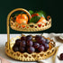 Double Layer Pastry Tray Decorative Copper Gold Biscuits Dessert Display Plate for Wedding Loving Heart