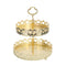 Double Layer Pastry Tray Decorative Copper Gold Biscuits Dessert Display Plate for Wedding Hollowed Out Love Heart