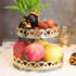 Double Layer Pastry Tray Decorative Copper Gold Biscuits Dessert Display Plate for Wedding Hollowed Out Love Heart